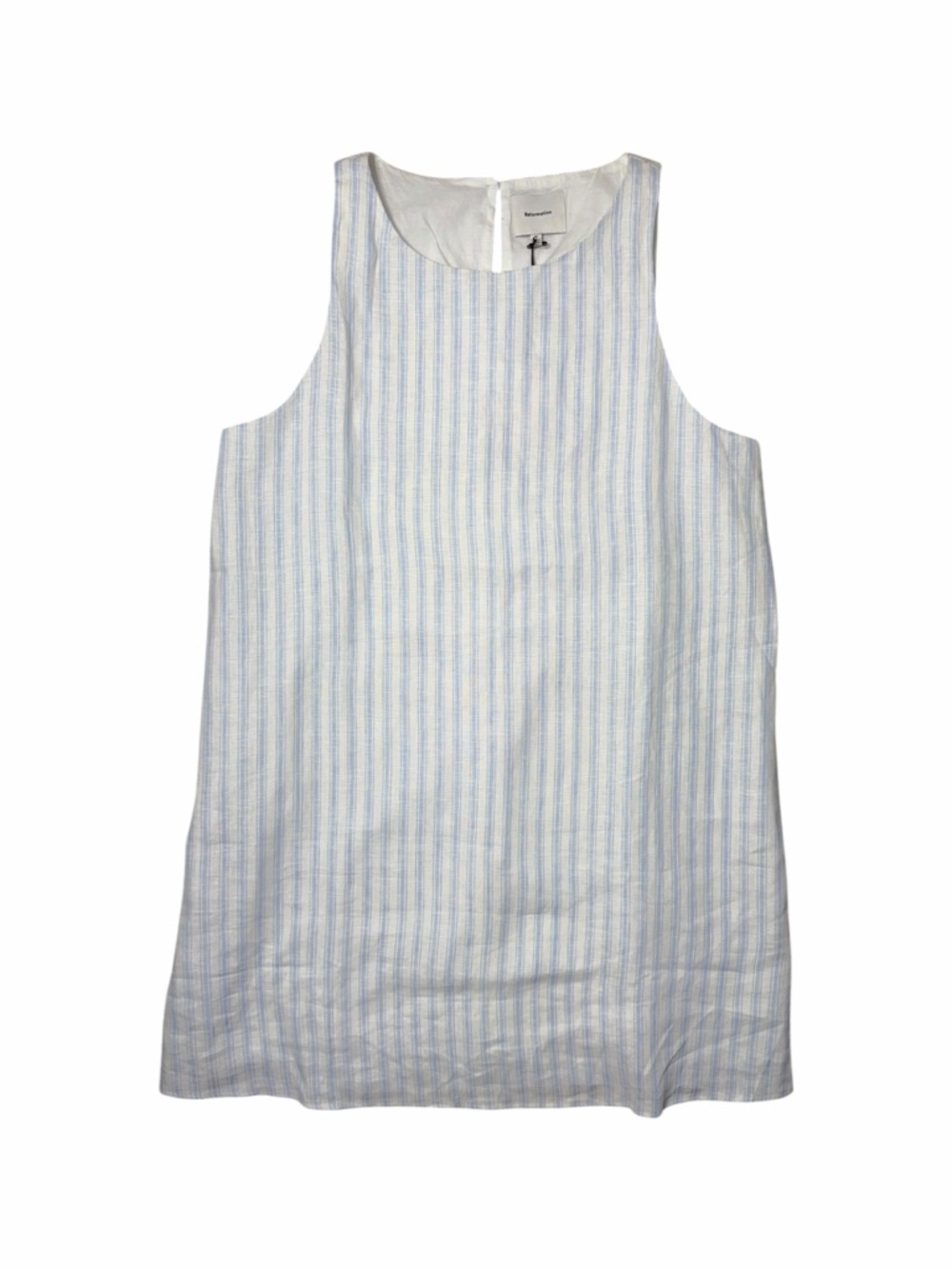 Reformation Jessi Blue & White Striped Linen Mini Dress Womans 10 - Picture 2 of 9
